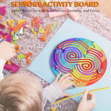 Sensory Activity Board for Kids Toddler Boys , Sensory Fidget Toys for Stress Anxiety Autistic ADHD, Calm Down Travel Airplane Essentials Toys for 3+ Year Old, Stuffers Gifts for Teen Girl - Image 2