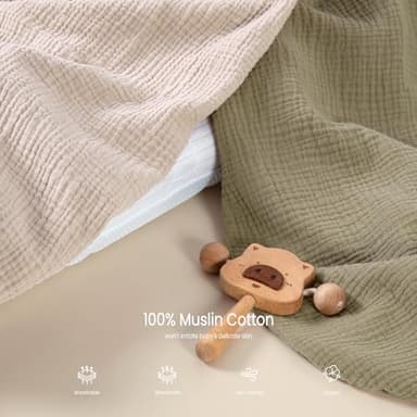 lulumoon Muslin Bassinet Sheets for Baby: Soft Bedside Sleeper Bassinet Fitted Sheets for Boys and Girls - Image 4