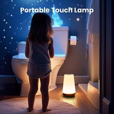 THAUSDAS Night Light, Dimmable Touch Lamp for Bedroom, Portable Table Bedside Lamp, 5 Brightness 13 RGB Colors, Night Lights for Baby Nursery Bathroom - Image 7