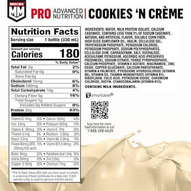 Muscle Milk Pro Series Shake, Cookies 'n Creme, 11.16 Fl Oz Bottles (Pack of 12) - Image 6