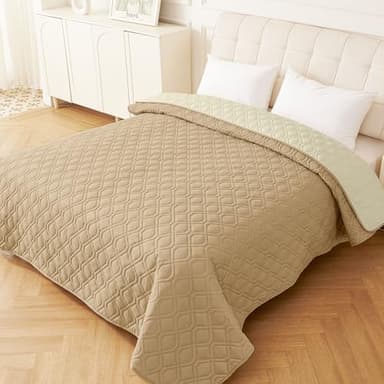 hyha Waterproof Dog Bed Blanket, Soft Pet Blankets, Waterproof Couch Cover for Dogs, Reversible Sofa Covers Washable for Furniture (82x82 Inch, Camel/Beige) - Image 8