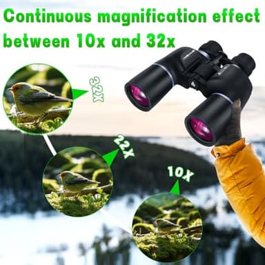 OPTIVORA 10-32x60 Zoom Binoculars for Adults High Powered with BAK4,SMC Lenses,These Long-Range Binoculars for Adults are Perfect for Bird Watching,Hunting,Whale Watching,etc. - Image 3
