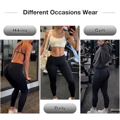 POWERASIA Seamless Impact Leggings Hidden Scrunch Butt Lifting Leggings for Women Booty Workout Tights Mid Low Waist Tummy Control Compression Fitness Gym Womens V Back Yoga Pants - Image 6