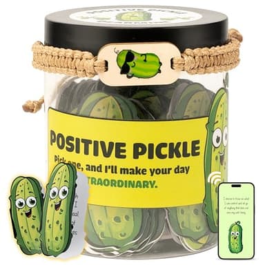 60 Positive Pickle Cards Jar, Affirmation Cards For Women, Teens, Stocking Stuffers, Christmas Gifts For Women Mom, Gifts For Women, Teacher Gifts, White Elephant Gifts, Teen Girl Gifts Trendy Stuff - Image 1