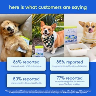 Native Pet Dog Vitamins & Supplements - 11-in-1 Multivitamin Powder for Dogs Food Topper - Collagen, Glucosamine, Probiotics, Omega & More- Supports Healthy Gut, Mobility & Overall Health -30 Scoops - Image 9