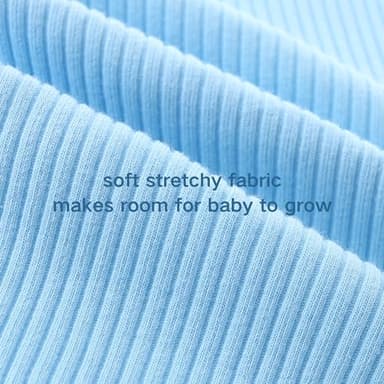 Bibimom Infant Boy Clothes 0-3 Months Knit Round Crew Neck Snap Closure Blue Romper - Image 6
