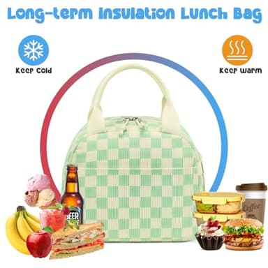 Bluboon Lunch Box for Women men Insulated Cute Corduroy Lunch bag, Reusable Cooler Bag for Work, Picnic, Travel - Image 4
