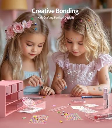 Nail Art Pens Set, DIY Kids Nail Art Kits with Nail Accessories 3D Press-On Nail, Clear Fake Nail Tips, DIY Sticker Nail Drawing Painting Pen for Salon Toys Gifts Toys for Girls - Image 5