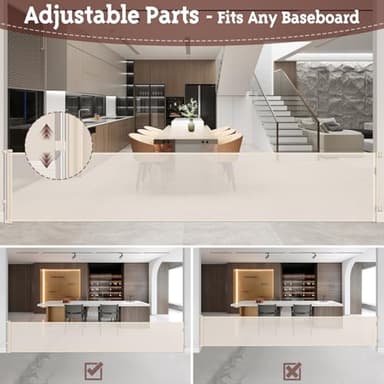 160 Inch Extra Wide Baby Gates for Large Openings, Retractable Baby Gates Extra Wide Retractable Dog Gate, Outdoor Pet Gate Indoor Extra Long Dog Gate Retractable Fence Garage Gate, Beige - Image 7