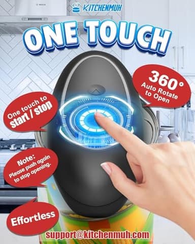 One Touch Electric Can Opener Fits Almost All Can Sizes for Seniors with Arthritis, Hand Held Battery Operated Can Opener with Smooth Edge, Food Safe Kitchen Gadgets Automatic Can Opener for Kitchen - Image 3
