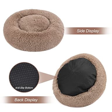 MIXJOY Ultra Soft & Comfortable Donut Cuddler Round Dog & Cat Bed (30'', Brown) - Image 5