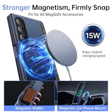 MOBOSI Magnetic for Z Fold 7 Case with Privacy Screen Protector, Compatible with Magsafe, Full-Body Slim Coverage Hinge Protection, Shockproof Phone Cover for Samsung Galaxy Z Fold7, Jet Black - Image 2