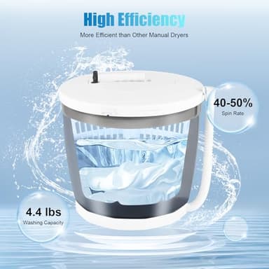 2 in 1 Manual Washer & Dryer, Multifunctional Mini Portable Washing Machine, Removable Compact Washer Spin Dryer, Use for Foldable Apartments, Camping,Travel, Indoors or Outdoors. - Image 2