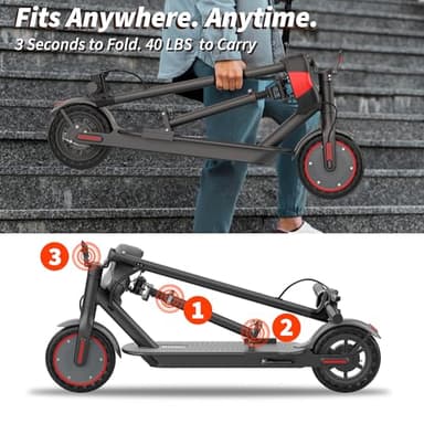 Folding Electric Scooter for Adults with Seat- 19MPH & 21-Mile Range, 350W Motor, 8.5" Solid Tires with App Control & Dual Brake System - UL2272 Certified Commuter E-Scooter - Image 7