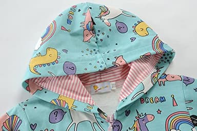 DDSOL Toddler Jackets Girls Dinosaur Unicorn Active Zip-up Hoodie Long Sleeve Zipper Sweatshirts for Kids 2t - Image 3