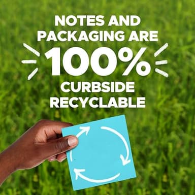 Post-it 100% Recycled Paper Super Sticky Notes, 2X The Sticking Power, 4x6 in, Lined, 4 Pads/Pack, 45 Sheets/Pad, Canary Yellow (4621R-4SSCY) - Image 7