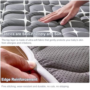 Baby Play Mat - 79" X 71",Premium Thicker Foam One-Piece Crawling Mat, Machine Washable, Extra Large Anti-Slip Activity Playmat for Babies, Toddlers & Infants - Image 3