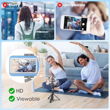 Vlog Selfie Monitor Screen iPhone, 4K 60fps Recording, Wireless Screen Mirroring with Remote Control, Magnetic Fixation, 180° Rotation, 3 Levels of Brightness, Compatible with iPhone & Android - Image 8