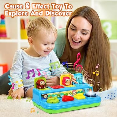 AINOI Preschool Early Development Cause and Effect Pop Up Toys, Light Music Baby Infant Toys 6 to 18 Months, Kids Toddler Learning Toys for 1-3 Years Old Boys Girls Gifts - Image 4