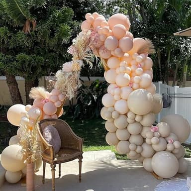 PartyWoo Pearl Beige Balloons 140pcs Different Sizes Pack of 18 12 10 5 Inch Off White Sand Cream Ivory Balloon Arch Kit Garland for Wedding Bridal Baby Shower Birthday Party Decorations White-Z41 - Image 7