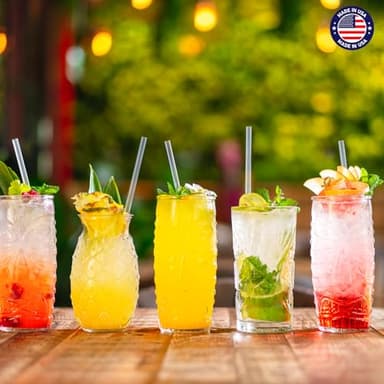 Glotoch Express 500PCS Individually Wrapped Clear Plastic Straws, 7.75'' Long, 0.24'' Diameter Disposable Drinking Straws for Every Occasion, Party, Made in USA - Image 9