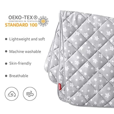 Baby Blanket for Boys and Girls, Soft Cozy Toddler Comforter Quilted with Grey Star Print, Ultra Soft and Comfortable Down Alternative Crib Comforter, 39x47 Inches - Image 2