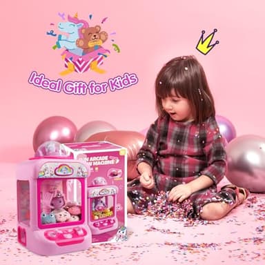 TingingYuli Claw Machine for Kids,Unicorn Mini Vending Machines Candy Grabber Prize Dispenser Toys for Girls,Electronic Arcade Game with 20 Mini Plush Toys for Christmas Easter Birthday Gifts - Image 7