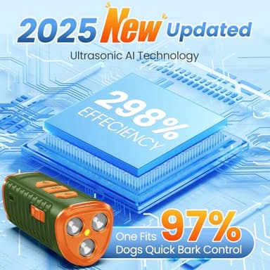 Dog Bark Deterrent Device, Anti Barking Device for Dogs 3X Ultrasonic to Stop Barking Neighbors Dog| 50ft Range, 5 Adjustable Modes, Flashlight & Beep | Safe & Effective for Small, Medium & Large Dogs - Image 2