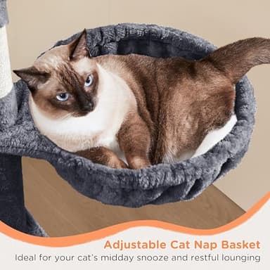 Yaheetech 57in Tall Cat Tree, Multi-Level Cat Tower W/Extended Platform, Padded Perch, Scratching Posts, Ball, for Indoor Large Cat Kitty as Pet Play House Activity Center - Image 6