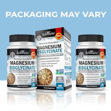 Magnesium Bisglycinate Chelated Supplement - High Absorption Magnesium Supplement for Muscle, Bone & Joint Support - Non-GMO, Non-Laxative, Fully Buffered for Maximum Bioavailability - 180 Capsules - Image 3