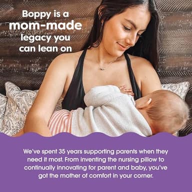 Boppy Nursing Pillow - Ergonomic Bottle & Breastfeeding Pillow with High, Firm, Large Area, Water-Repellent Cushion with Washable Cover; Baby Safety Alliance Verified - Gray Gentle Leaves - Image 10