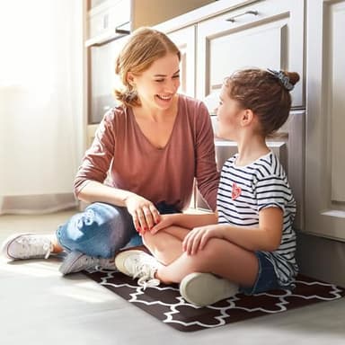 WISELIFE Anti Fatigue Floor Mat - 4/5 Inch Kitchen Mat Non Slip Waterproof Heavy Duty Ergonomic Comfort Mat Durable for Home, Office, Sink, Laundry,(17.3" x 28", Chocolate) - Image 4