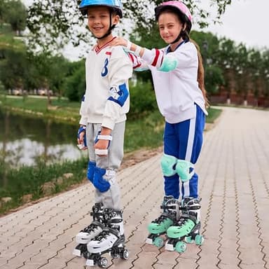 Kuxuan Skates Roller Skates for Girls and Boys Kids, 4 Sizes Adjustable Fun Kids Toddler Rollerskates with Light up Wheels for Teens Women Indoor Outdoor - Image 6