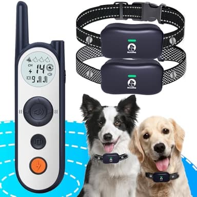 MIMOFPET Wireless Dog Fence for 2 Dogs - 25FT to 3500FT No Static Electric Fence,185 Days Standby Time Training Collar,Pet Containment System with 3 Training Mode,Flash Light and Waterproof - Image 1