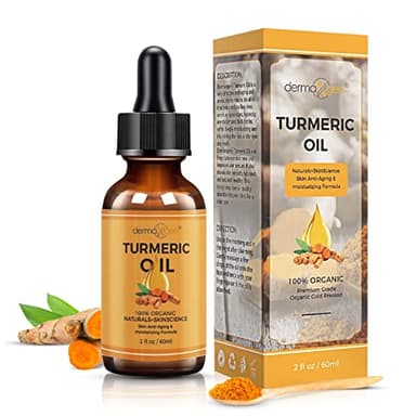 DERMAXGEN Organic Turmeric Oil for Skin Lightening – Turmeric Face Oil for Dark Spots, Anti-Aging & Hydrating Dry Skin – Glow Moisturizer for Face, Neck & Eyes (2 FL OZ / 60 ML) - Image 1