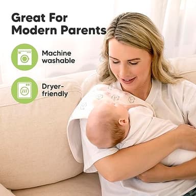 Organic Burp Cloths Baby Boy & Girl - 5-Pack Super Absorbent Cotton Burping Cloths for Babies, Soft & Plush Newborn Spit Up Rags, Infant Towels for Milk Spit Up, Unisex, Large 21" x 10" (Sweet Charm) - Image 7