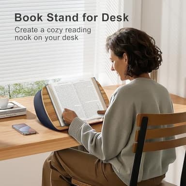 Lap Beanbag Book Stand for Hands Free Reading Comfortable Reading Pillow Stand Minimize Neck Strain Perfect Idea for Book Lovers in Dorm Room or Anywhere Else with Bookseat(Gray - Image 5
