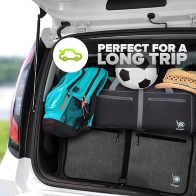 Bago Large Foldable Duffel Bags for Traveling Women & Men - 80L Packable Duffle Bag for Travel with Shoe Compartment - Water Repellant, Heavy Duty, Lightweight Folding & Collapsible (SnowBlack) - Image 6