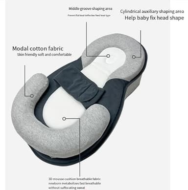 Baby Wedge Pillow for Newborn Support, Baby Feeding Support Pillow for Reducing Spit-Up, Babies Reflux Wedge Breastfeeding Pillow, Anti Reflux Newborn Feeding Pillow (Grey) - Image 4