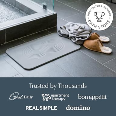 Dorai Home Bath Stone Mat 23.6"x15.4" – Quick-Dry, Non-Slip Diatomite Stone Bath Mat for Bathroom, Zen Slate - Image 6