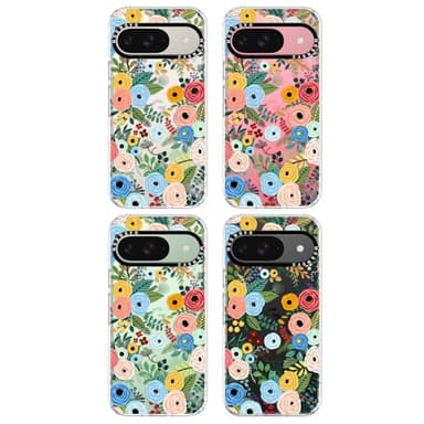 MOSNOVO Case for Google Pixel 9 & Pixel 9 Pro, [Buffertech 6.6ft Military-Grade Drop Protection] [Anti Peel Off Tech] Clear TPU Bumper Phone Case Cover Design - Pastel Floral Garden - Image 3