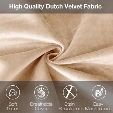 EDUJIN 6 ft Giant Bean Bag Chair: 6' Memory Foam Filled Bean Bag Chairs for Adults with Filling,Ultra Soft Dutch Velvet Cover,Round Fluffy Lazy Sofa for Living Room - 6 Foot Giant, Camel - Image 5