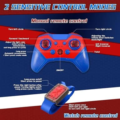 S-pider Rc Gesture Sensing Stunt Car Toys for Boys 4-14 Years Old, Drift Hand Control Remote Control Cars with Light & Music, 360°Rotation Double Side Cars Birthday Gifts for Kids Age 5 6 7 8 9 10 11 - Image 7