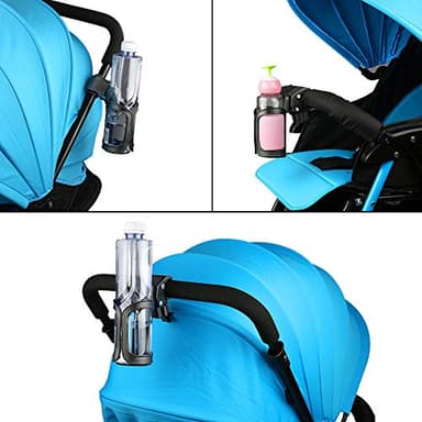 Accmor Stroller Cup Holder, Universal Cup Holder for Uppababy, Nuna, Doona Strollers, 360 ° Rotatable Bottle Holder for Stroller, Bike, Wheelchair, Walker, Scooter - Image 4