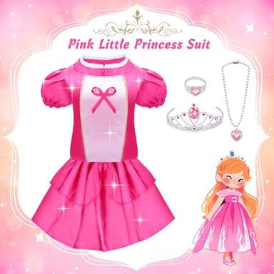 16 Pcs Princess Dress Up Clothes for Little Girl Role Play Costume Gift Set, Princess Mermaid Pretent Play Outfit Toys for Toddler Girls, Cosplay Birthday Party Gift for Girls Age 3 4 5 6 7 + Year Old - Image 4
