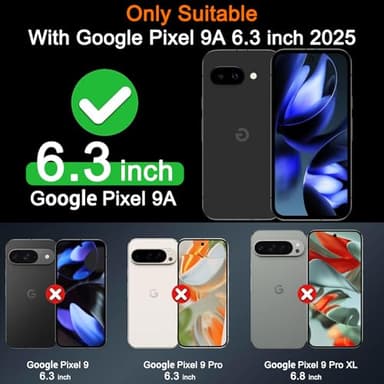 Milomdoi 3 Pack Tempered Glass for Google Pixel 9A Screen Protector with 3 Pack Camera Lens Protector, Ultra 9H Accessories [Support Fingerprint Unlock] Case Friendly, Mounting Frame - Image 2