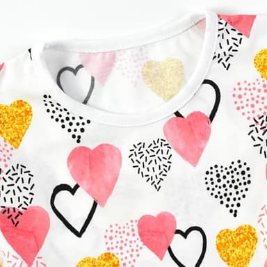 HILEELANG Baby Girl Short Sleeve Ruffle Dress Easter Cotton Casual Cute Love Print Playwear Spring Summer Clothes 18-24M - Image 3