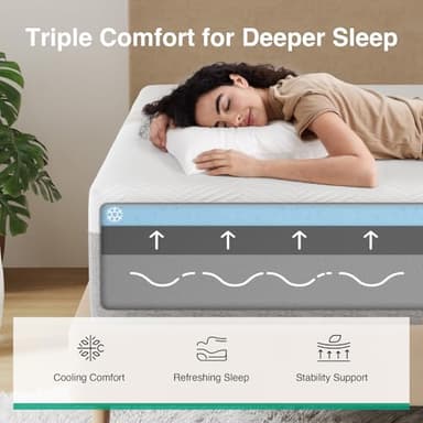 Novilla Full Size Mattress, 10 inch Full Gel Memory Foam Mattress for Cool Night & Pressure Relief, Medium Firm in a Box, Bliss - Image 3