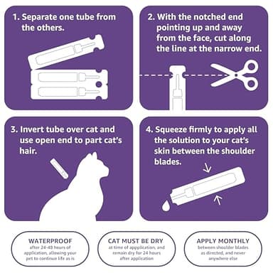 Amazon Basics Topical Flea Treatment for Large Cats (Over 9 Pounds), 6 Count (Previously Solimo - Image 4