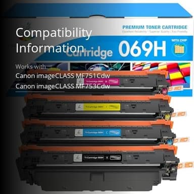 069H 069 Toner Cartridge Set: Compatible Replacement for Canon MF753Cdw Toner Cartridges 069 069H for Canon imageCLASS MF753Cdw MF751Cdw LBP674Cdw Printer Ink B/C/Y/M 4 Pack - Image 3